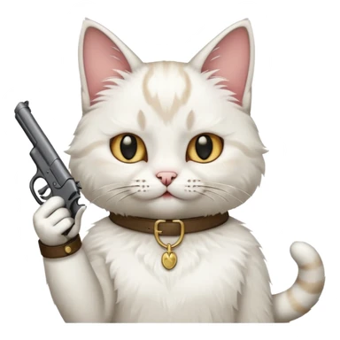 Make a cat holding up the middle finger with a gun sticker