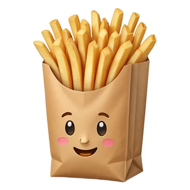 French fries in bag sticker