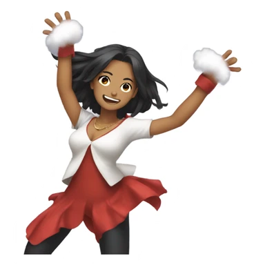 anime girl red heat dancing moment sticker