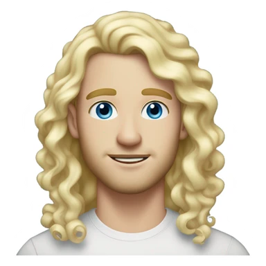 light curl blonde 30yo man blue eyed pale skin sticker