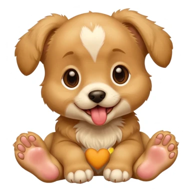 Puppy licking feet sticker