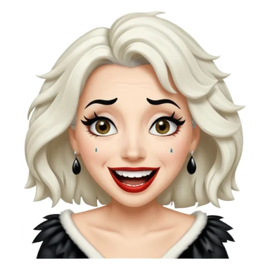 cruella de vil crying of laughter sticker