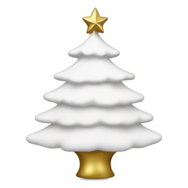 A white Christmas tree with gold ornaments  sticker