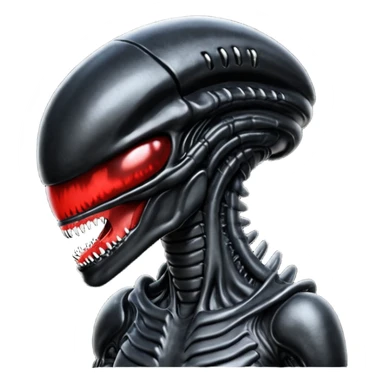 black xenomorph from movie alien sticker