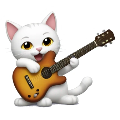 Cat with guitar   sticker