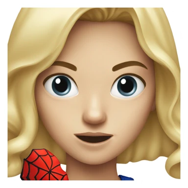 blonde girl fighting spiderman sticker