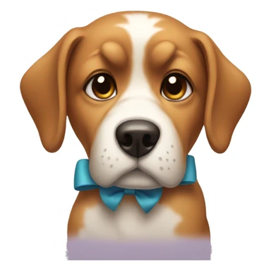 A dog wearing a bow  sticker