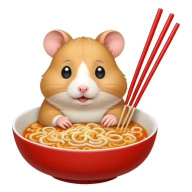 Hamster making ramen  sticker