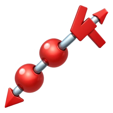 red arrow pointing down on the vitamin molecule sticker