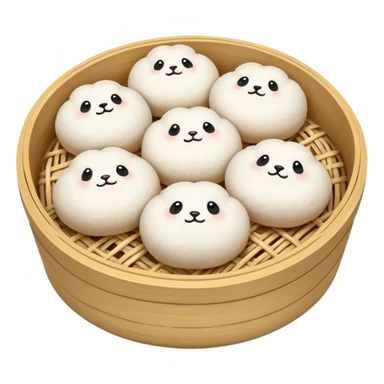 bao buns in bamboo steamer sticker
