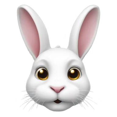Decorative fold-eared white rabbit with a spot of a slit nose  sticker
