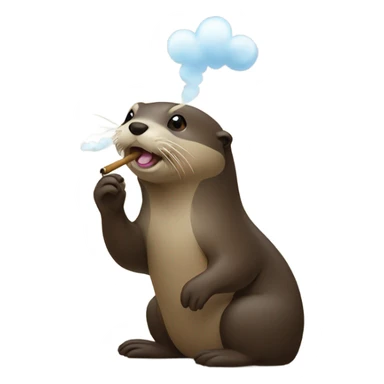 An otter blowing smoke rings sticker