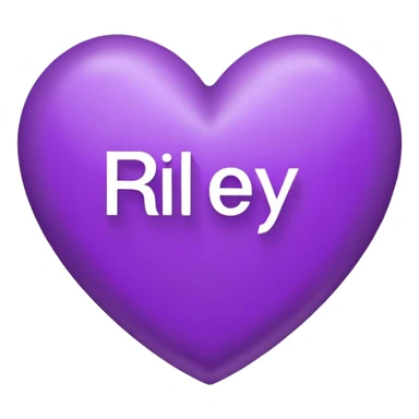 Purple Heart with the letters Riley in the middle  sticker