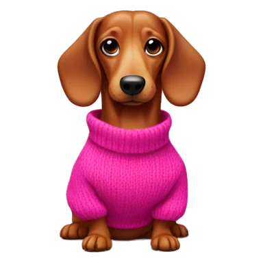 sausage dog wearing a bright pink sweater sticker