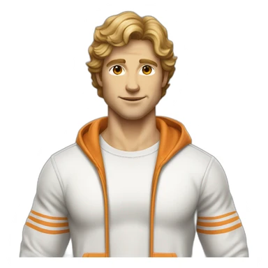 retro 70s gym clothes for a modern white uni male student sticker