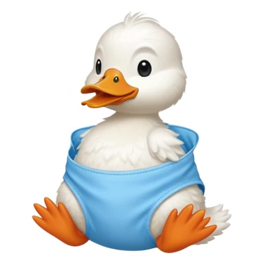 Duck wearing a diaper sticker
