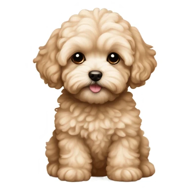 Coffee colored maltipoo puppy sticker