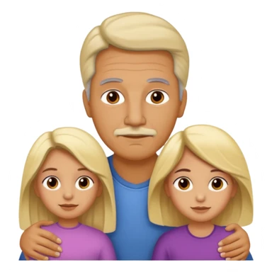 Papá CALVO moreno, hija rizada con pelo largo  y mamá rubia con pelo lacio  pero que NO se abracen sticker