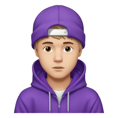 justin bieber, wear purple hoodie sticker