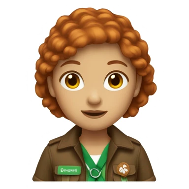 brownish red hair girl scout sticker