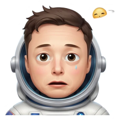 Elon Musk in the space: Crying sticker