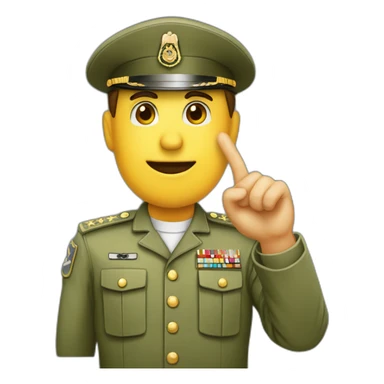 saludo militar, mano en la frente sticker