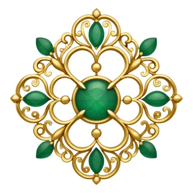 Jade and gold filigree sticker
