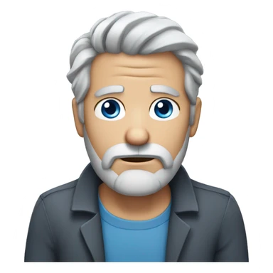 Face palm middle aged man grey hair grey beard blue eyes sticker