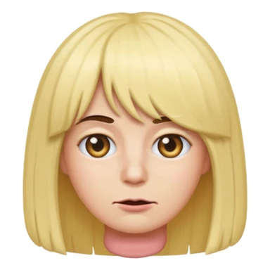 Roll eyes emoji wearing wig with nail  sticker