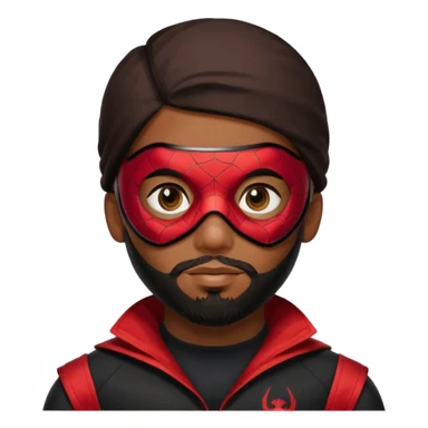 Miles Morales with beard, eye mask, low fade sticker