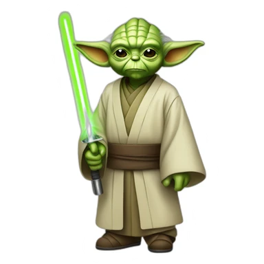 maitre yoda avec un sabre laser sticker