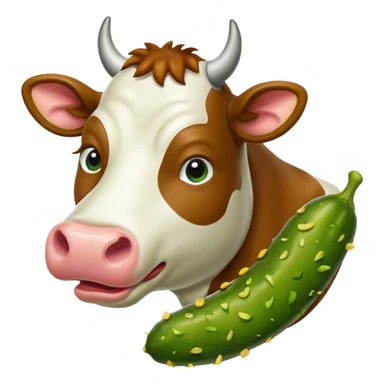 Cow eating pickle sticker
