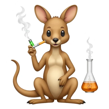 Kangaroo with a bong sticker