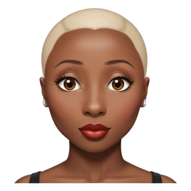 Cynthia erivo Alluring black woman wide nose bald head big glossy lips sticker