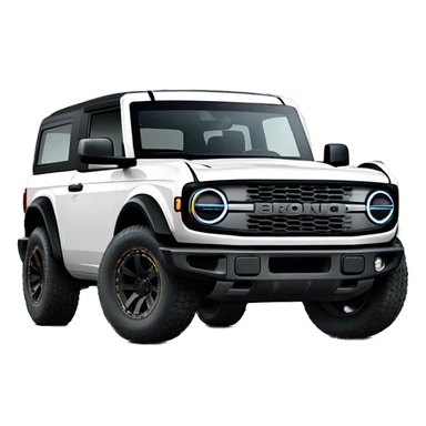 New White 4 door ford bronco with a black top  sticker