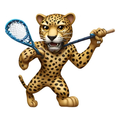 jaguar playing lacrosse, fierce sticker