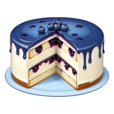 Make an emoji of a blueberry cake (small) that's broken off a bit so you can see the blueberry jam sticker