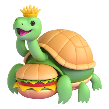 turtle turning into a hamburger sticker