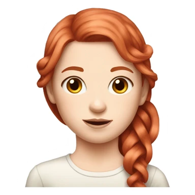 Red-haired girl with ribbon in hair with pale skin sticker