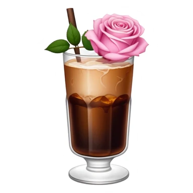 Cold brew coffee with roses pink mini small size glas sticker