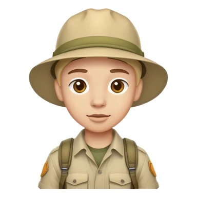 person in safari gear, ready for adventure sticker