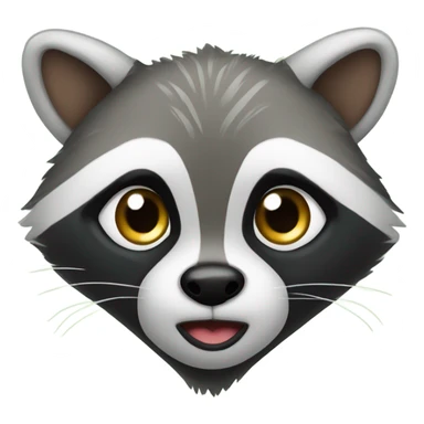 racoon with heart shaped eyes sticker