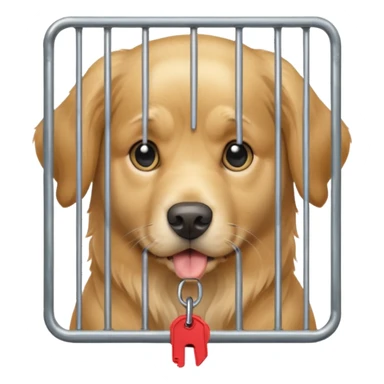 Dog who keeps its owner in a cage sticker