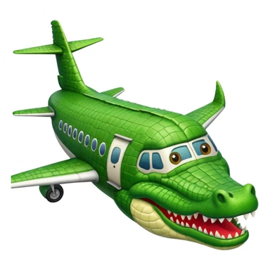 Un avion con cabina de cara de cocodrilo sticker