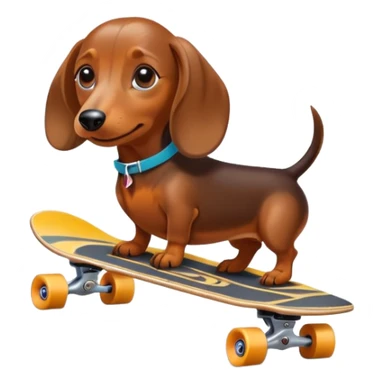 Dachshund riding a skateboard sticker