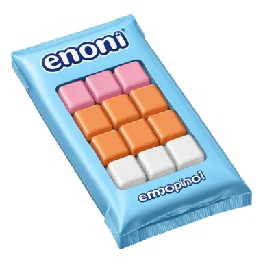 open pack of gum with sticks of gum visible sticker