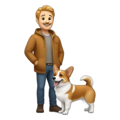 dutch man with corgi sticker