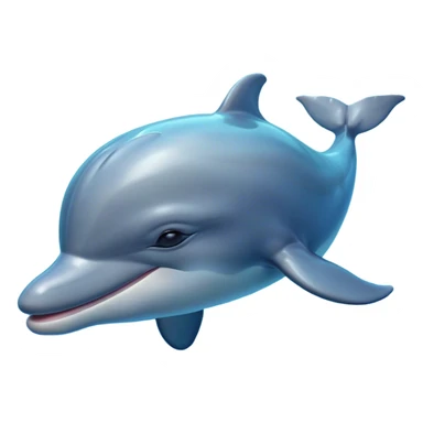 Meme-Worthy Cute Sleeping Bottlenose Dolphin Portrait Emoji, Head resting peacefully with a contented smile, showcasing a shiny, glossy body with eyes gently closed in serene slumber and a graceful, streamlined form, Simplified yet adorably endearing features, highly detailed, glowing with a soft, drowsy aquatic light, high shine, relaxed and utterly lovable, stylized with an air of playful laziness, soft glowing outline, capturing the essence of a sleeping dolphin that feels destined to become the next viral icon of adorable rest! sticker