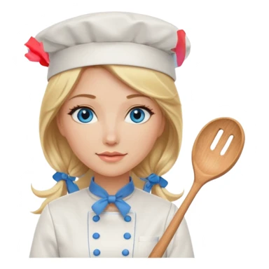 Sexy Long Blonde hair blue eyed female chef sticker
