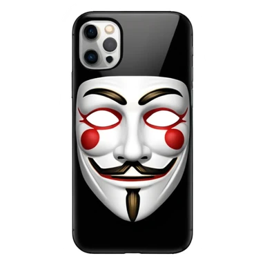 guy fawkes mask black  iphone 16 pro sticker